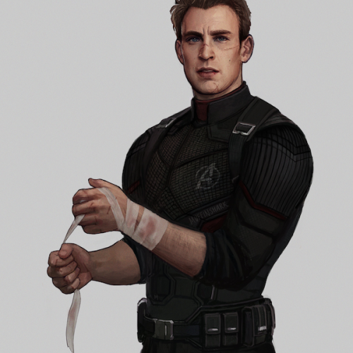 finally drew Steve in that all-black civil war concept art suit