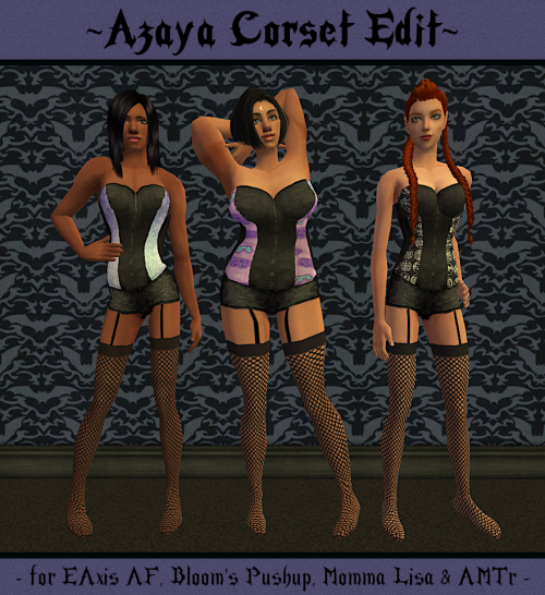 kaylynn-langerak: An edit of Azaya’s cute pastel goth corsets for Momma Lisa, slapped on nude 