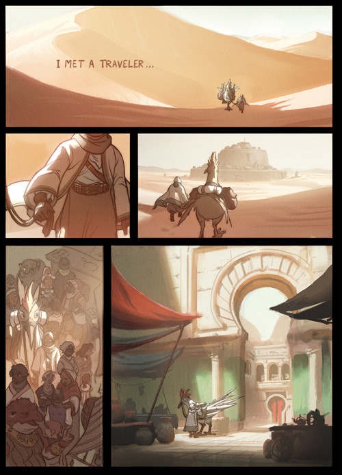justinoaksford:  justinoaksford:  It’s finally, finally here *___* After months of work, Here’s my first comic ever, “Ozymandias”, based on the poem by Percy Shelley. If you want to support me, you can buy a hi-res PDF of the comic, along with