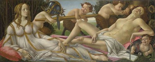 ars-videndi:Sandro Botticelli, Venus and Mars, c.1483, tempera on panel,69 x 173.5 cmNational Galler