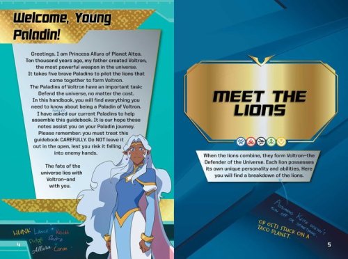 ace-pidge:Preview pages from the Official Guidebook!