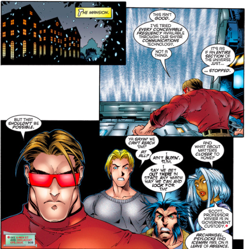 Cyke can’t find the team in spaceUncanny X-Men #342, March 1997Writer: Scott Lobdell. Penciler