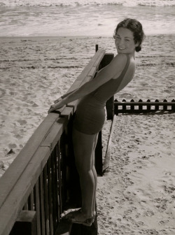  Maureen O’Sullivan on Malibu Beach c.1934 