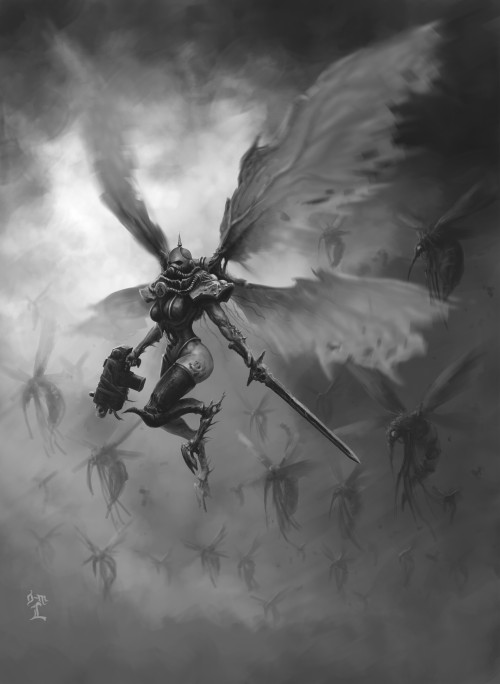 Wh40Kartwork:plague Seraph By  Olli-Markus Latvala  