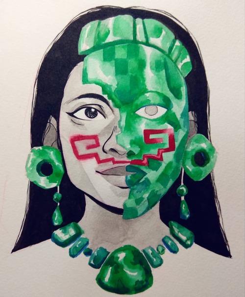 Siempre me ha gustado el jade #inktober #ancient #inktoberancient #inktoberday22 #mesoamerica #jade 