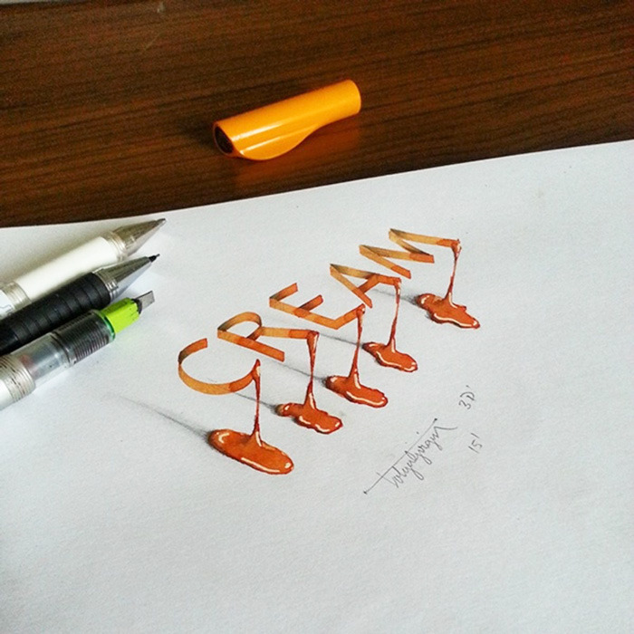mymodernmet:  New 3D Calligraphy Creations Look Like They’re Popping Off the Page