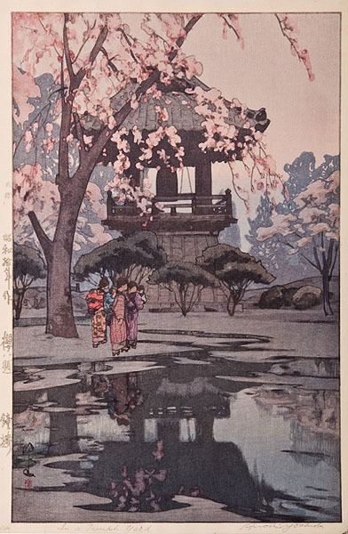 nihon-bijutsu:In a Temple Yard, 1935, Hiroshi Yoshida