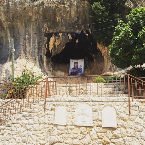 We went to 3 monasteries today. The first, a small abbey in Kaftoun, was carved out of the mountain 