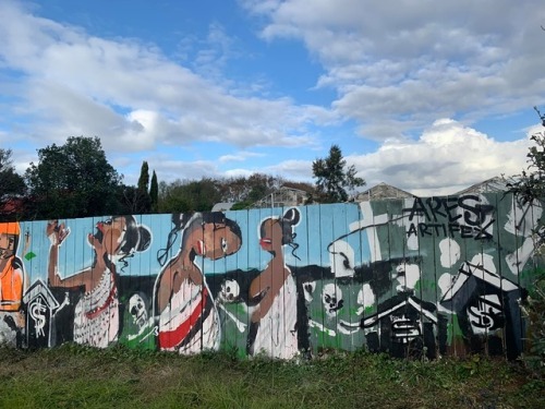 &ldquo;Protect Ihumātao&rdquo; mural in Aotearoa (New Zealand). Ihumātao is an area of farmland on 