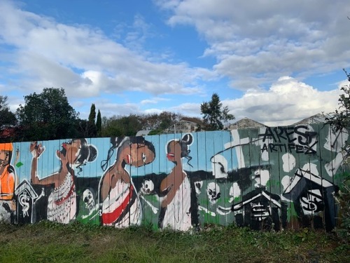 “Protect Ihumātao” mural in Aotearoa (New Zealand).  Ihumātao is an area of farmland on 