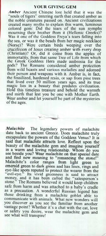 asryakino:  This is a scan of the booklet that came with my necklace. I thought the SU fans out there would enjoy the little bits about the gemstones.  