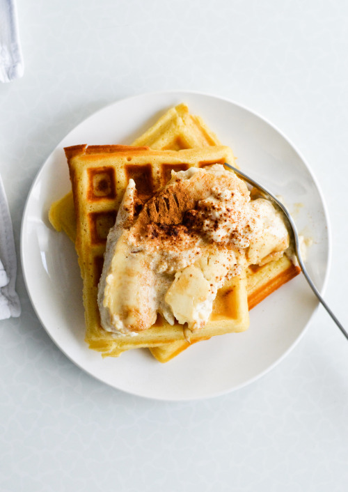 Crispy Waffles Bananas Baked Ricotta