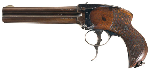 Rare excellent condition Lancaster four barrel pistol, mid to late 19th century.