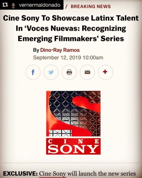 “Sooooo proud to share that SWIM will be a part of @cinesony #vocesnuevas episode series starting th