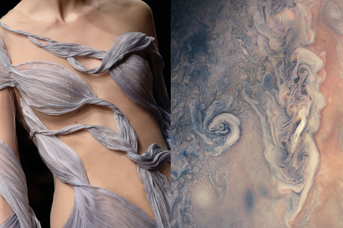 Match #429Details at Iris Van Herpen Haute Couture Spring 2020 | Swirls and Colors on Jupiter as see