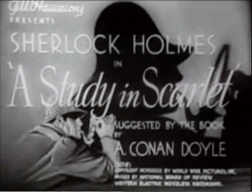 laughingacademy:devoursjohnlock:Sherlock Holmes Black &amp; White Film Title Cards | 1916 &ndash