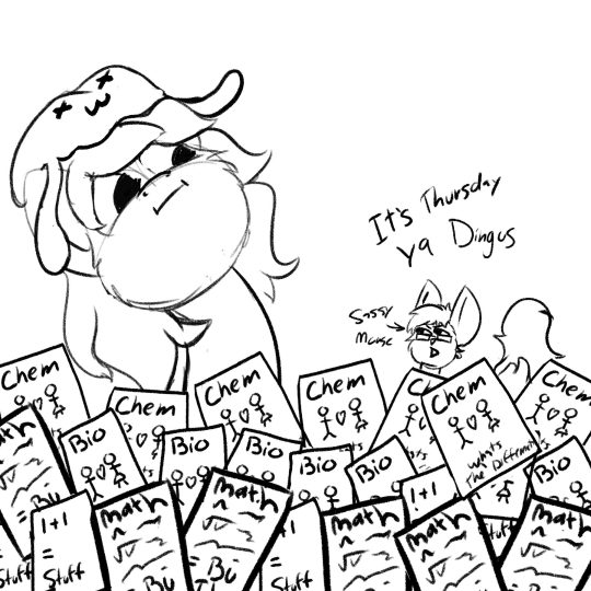 likeableartist:  neko-snicker:  *bursts from sea of calculus, biology and chemistry assignments* WHAT DAY IS IT  Silly @neko-snicker It’s thursday   x3