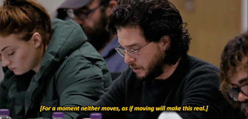 thatonekimgirl:Table read of the finale || Kit finds out about Jon &amp; Dany