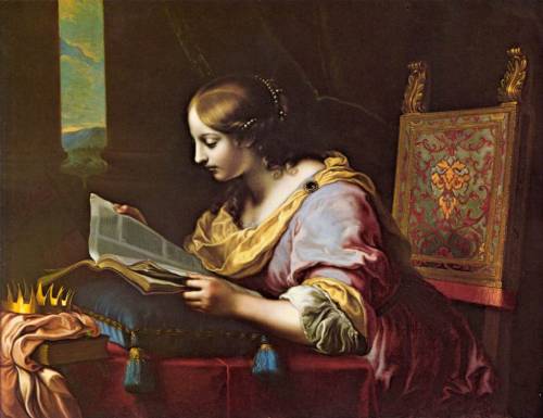 oilpaintinggallery:  St Catherine Reading a Book by Carlo Dolci Oil painting reproductions, www