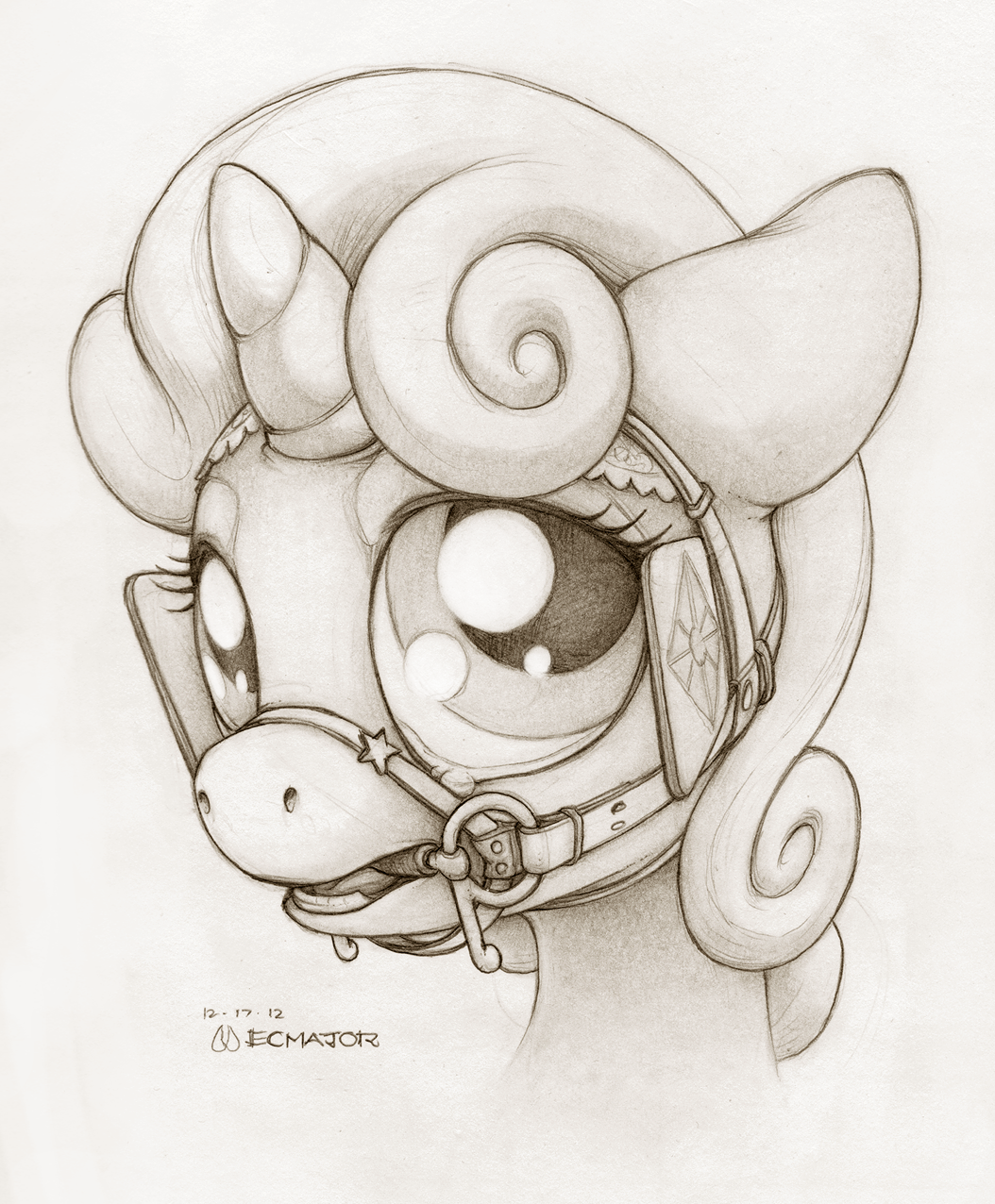 Bridle Belle by *ecmajor I secretly have a huge soft spot for spiral cinnabun manestyles&hellip;
