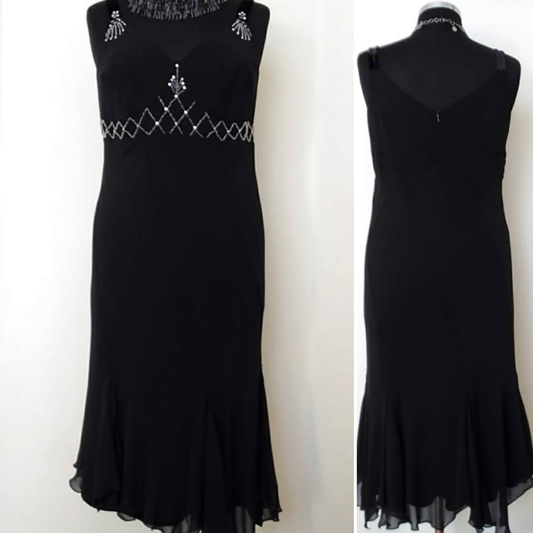 HandmadebyNadya etsy — GATSBY Flapper Dress Black Evening Dress,...