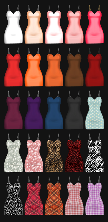 sudal-sims:[sudal] Chain strap dress▶ All lod ▶ Specular Map ▶ Dress - 25 Swatch ▶ Chain (Gloves) - 