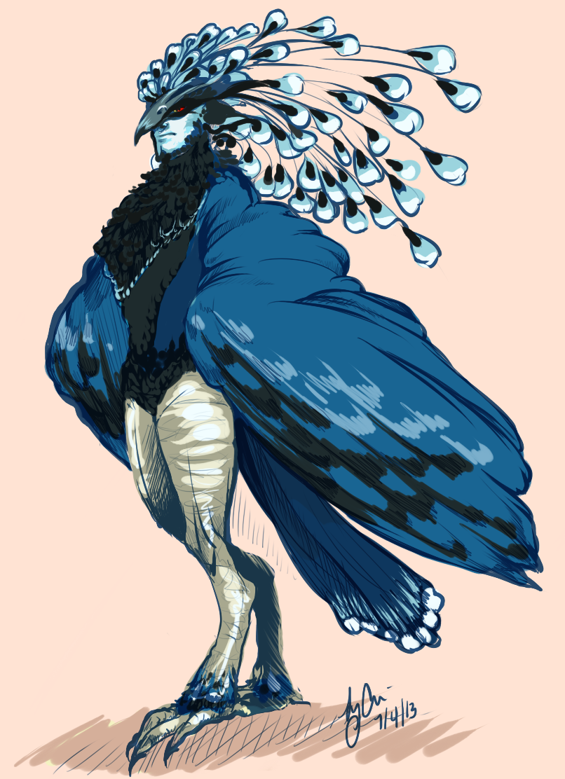 momo-deary:  Monster Boy Challenge: Day 1 *Harpy* Made a Harpy man inspired by the