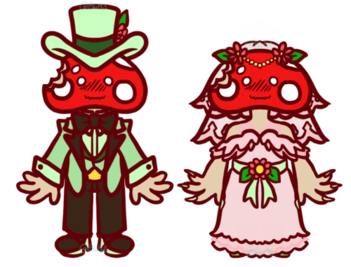 Cute Little Shroomy In Wedding Suit And Dress Because Why Not!