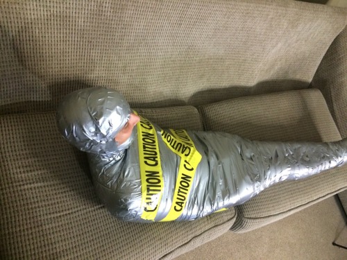 elementmastersage:Me first time mummified :3  ABSOLUTELY LOVED IT!!! Couldn’t move an inch ;)