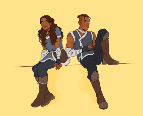 pencilscratchins:i always thought it was funny that katara &amp; sokka basically wore the same o