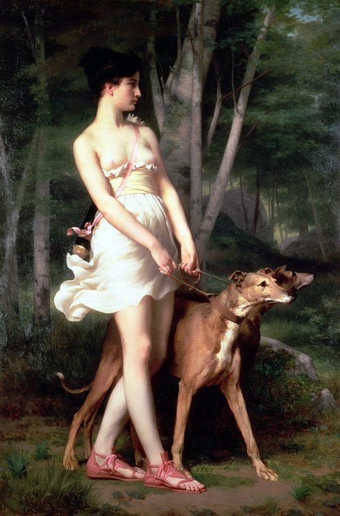 artistic-depictions:Diana, the Huntress, Gaston Casimir Saint-Pierre, 1833-1916, oil on canvas