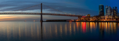 architecture-anddesign:Morning blue hour from pier 14 San Francisco, California[2048x712][oc]