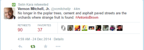 fuckyeahmarxismleninism:  “No longer in the poplar trees, cement and asphalt paved streets are the orchards where strange fruit is found.” 