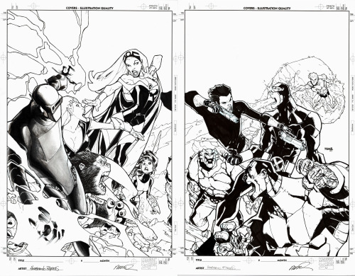 variant covers to X-Men vs. Agents of Atlas (2009) #’s 1 & 2 by Humberto Ramos and Edgar Delgado