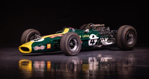 La Lotus-Ford 49 de Jim Clark vainqueur du Grand Prix d'Afrique du Sud - Kyalami 1968. (ph. Twitter)