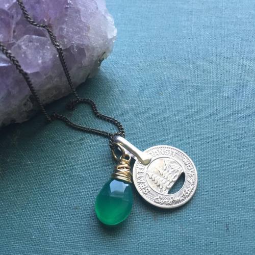 For all you PNW babes&hellip;Vintage Seattle transit token + green onyx = emerald city necklace shop