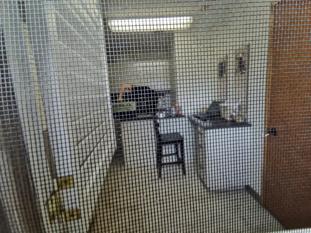 View of the Examination Room through the screen window. 