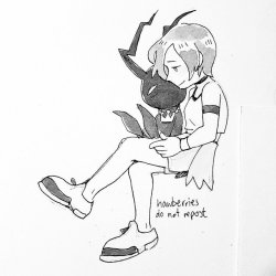 hawberries:  she recognises them no matter what[images are black-and-white drawings of kh1 kairi cuddling sora’s heartless, sitting on her lap, and kh2 kairi comforting riku in his seeker of darkness form, who’s kneeling before her.]