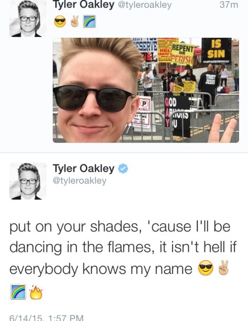 katscatwhiskers:  tyler oakley + the westboro baptist church