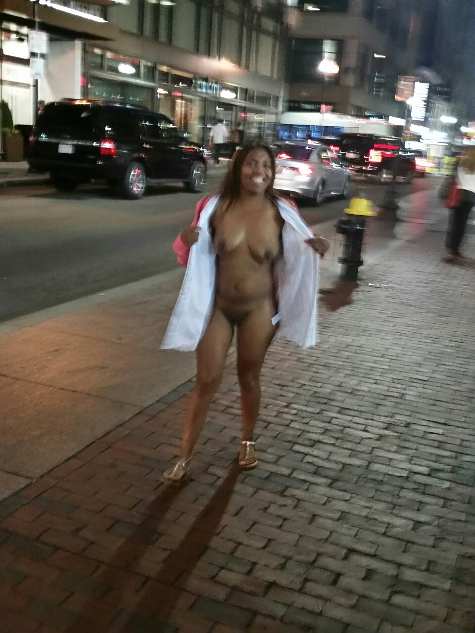 nudieman: fopme:  Mrs Fopme having some fun Chinatown ( oh, little brown girl, with