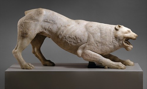 ancientpeoples:Statue of a Lionc.400-390 BCClassical GreekMarble statues of lions were sometimes use