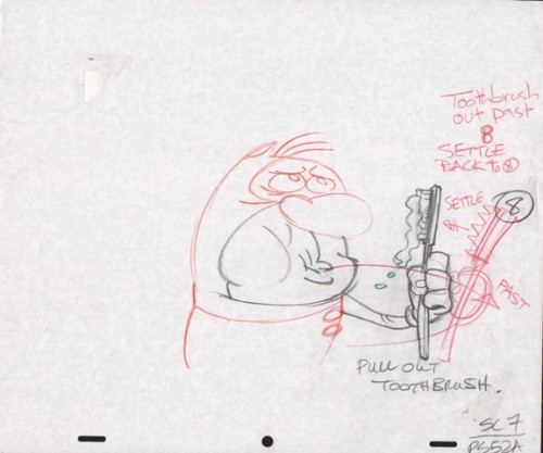 moonmanunit42:  Layout drawings from “Ren’s Toothache”, I found some of these from a website that specialises in selling animation art centred around dental hygiene. 