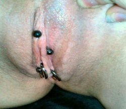 pussymodsgalore  Pierced inner labia with