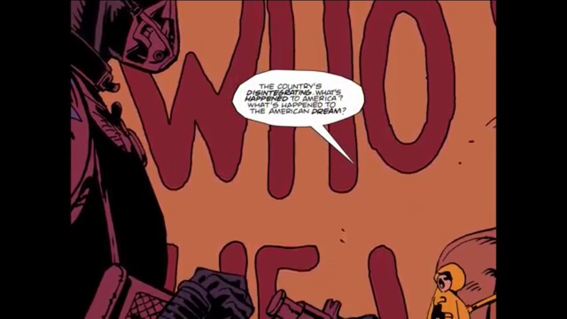 Stills from the Watchmen moving comic, issue 2. Absent friends