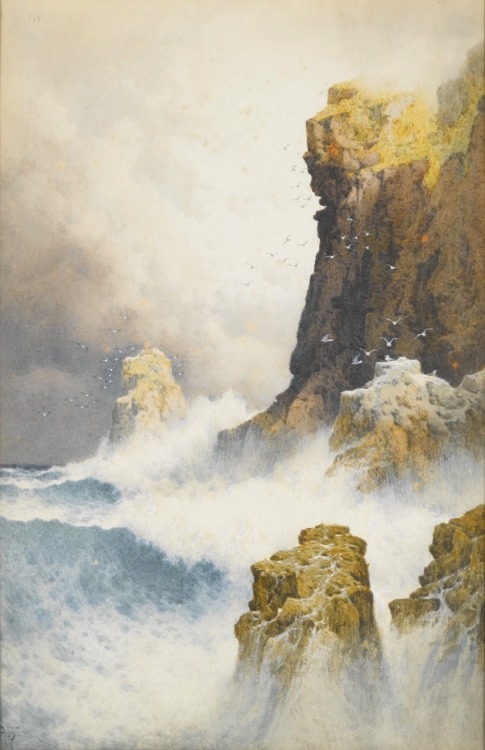 Stacks.Watercolour.61 x 38 cm.Art by Arthur Suker.(1857-1902).