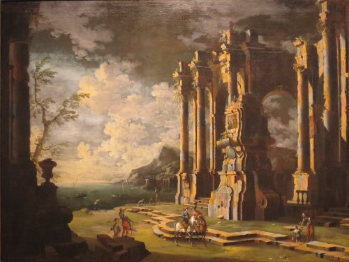 Harbor Scene with Roman Ruins, Leonardo Coccorante, 1740s
