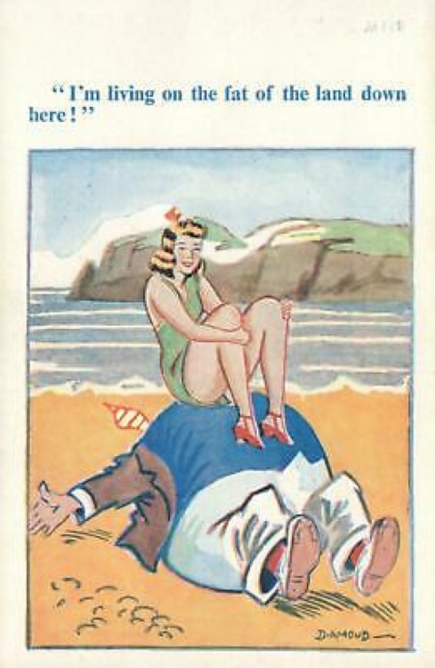 thehistoryofheaviness:Fun 1940′s postcard