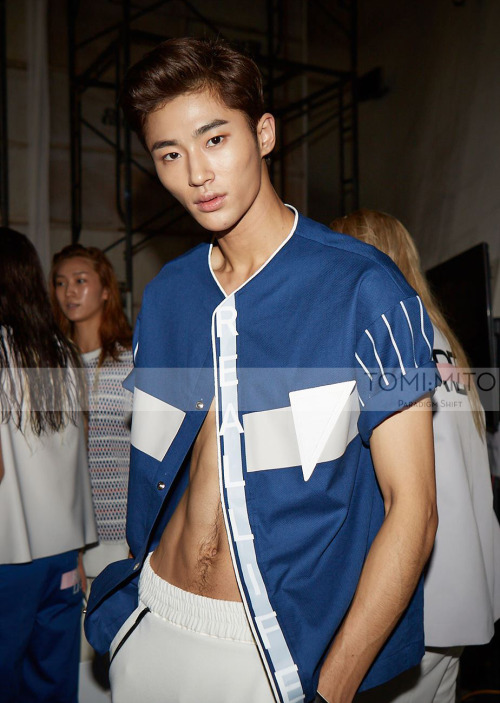 tomimito: Korean model Byeonwooseok at Cres.E Dim S/S ‘15 backstage at Seoul Fashion Week Photograph