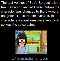 ultrafacts:  The series initial look of the characters, including scrapped character, Daniel Belcher &amp; The current look of the characters, including Tina Belcher, who replaced Daniel Belcher Source For more facts, follow Ultrafacts