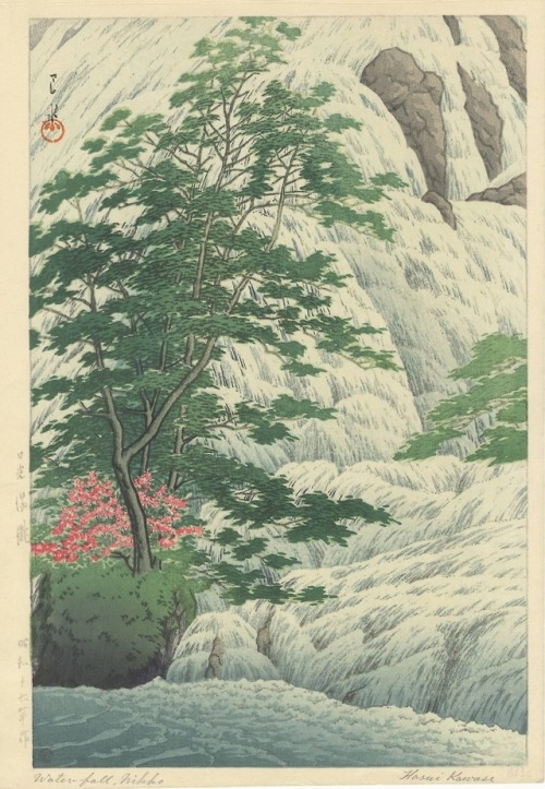 laclefdescoeurs:Waterfall, 1946-57, Kawase Hasui